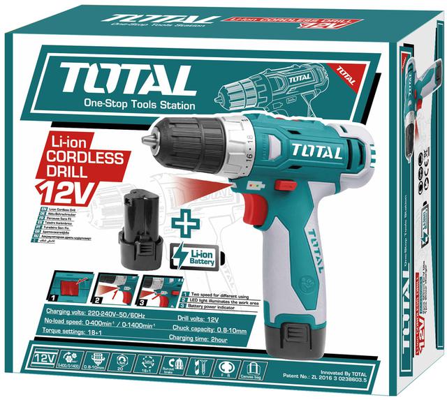 Total Tdli228120 Cordless Drill 12V-Blue & Grey