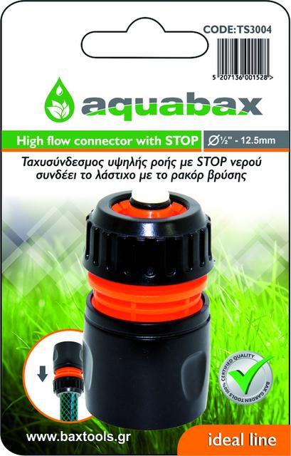 AQUABAX PLASTIC CONNECTOR WITH STOP 1/2