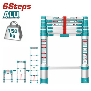 TOTAL Telescopic Ladder 6 steps (THLAD08061)
