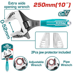 TOTAL 2 IN 1 adjustable wrench 250mm (THT10120G)
