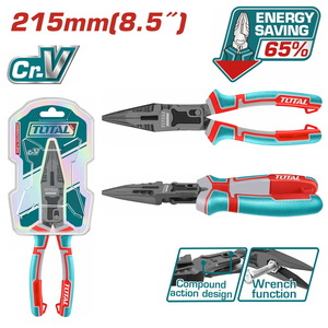 TOTAL Compound action long nose pliers 215mm (THTC520806)