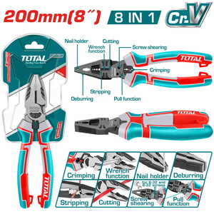 TOTAL 8-in-1 Multi-function combination pliers 200mm (THTMF186)